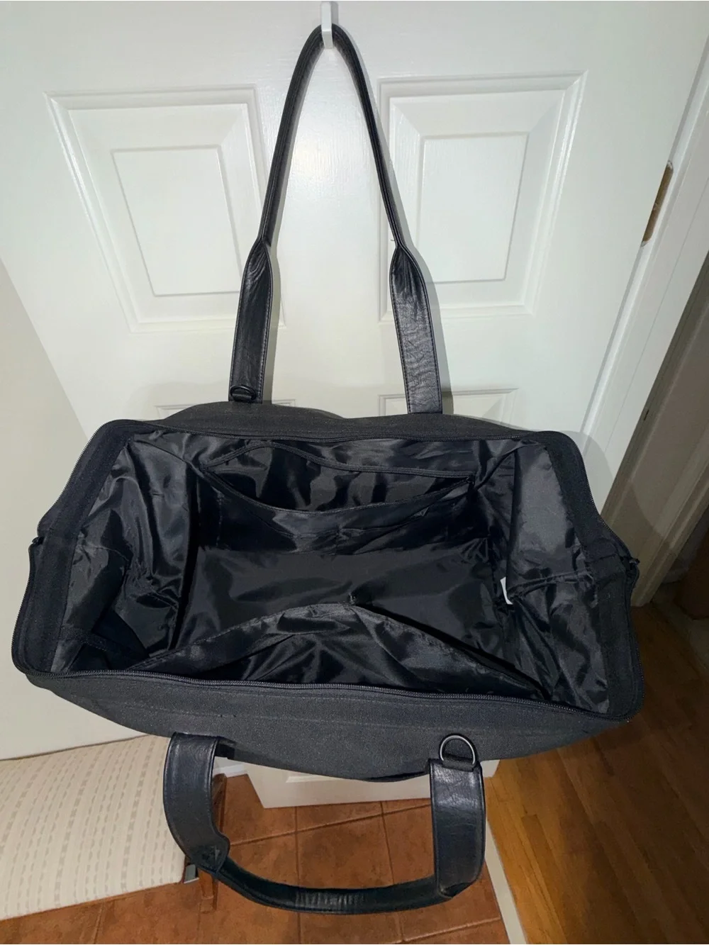 BEIS Black Two-Tier Weekender Travel Tote